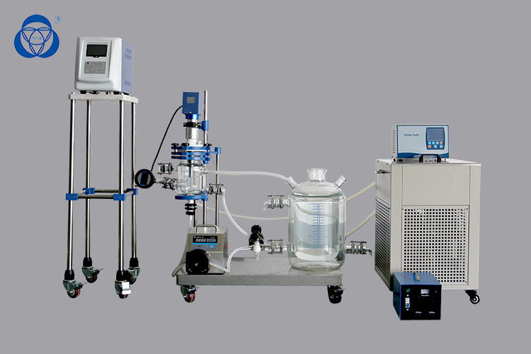 Stock Available Double Jacketed Lab Glass Reactor Explosion Proofing Borosilicate Glass
